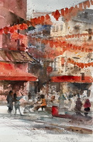 London's Chinatown in Red