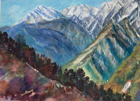 Tibetan Himalayas at Dusk